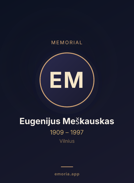 Memorial portrait of Eugenijus Meškauskas