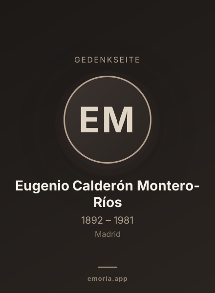 Gedenkportrait von Eugenio Calderón Montero-Ríos