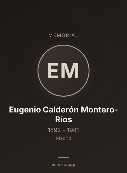 Memorial portrait of Eugenio Calderón Montero-Ríos