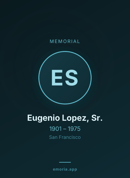 Memorial portrait of Eugenio Lopez, Sr.
