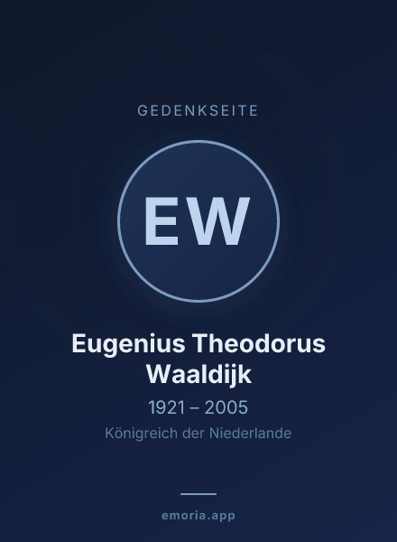 Gedenkportrait von Eugenius Theodorus Waaldijk