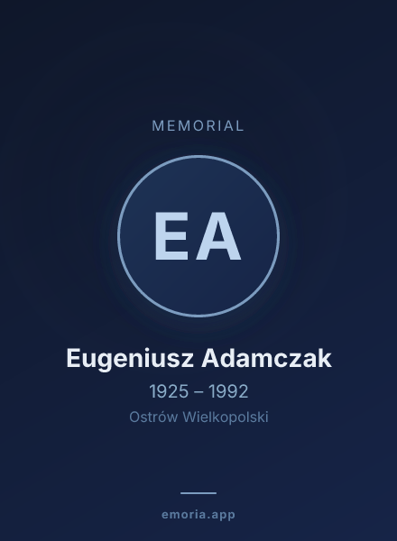 Memorial portrait of Eugeniusz Adamczak