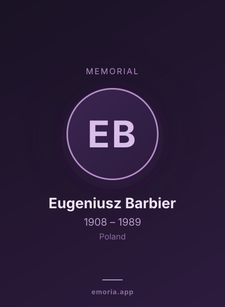 Memorial portrait of Eugeniusz Barbier
