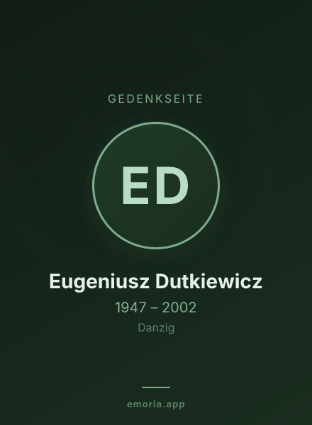 Gedenkportrait von Eugeniusz Dutkiewicz