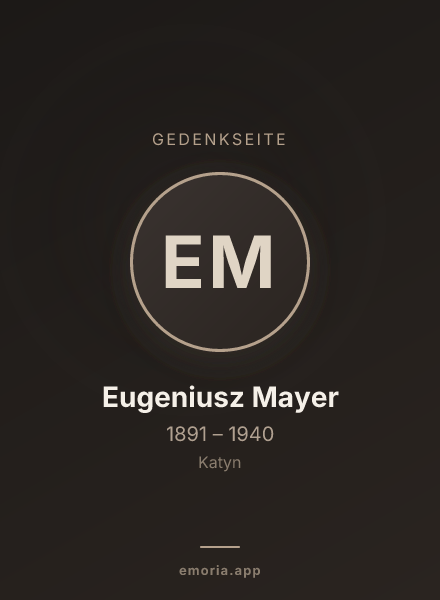 Gedenkportrait von Eugeniusz Mayer
