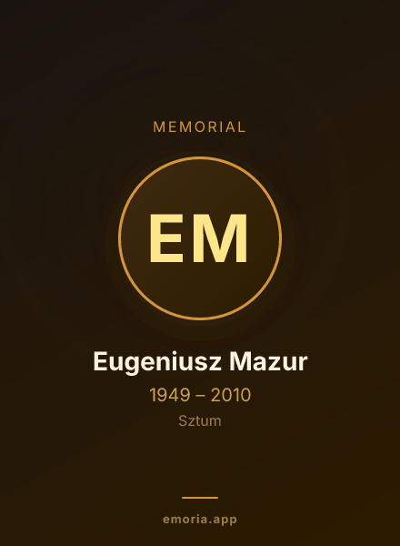 Memorial portrait of Eugeniusz Mazur