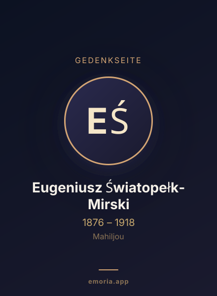 Gedenkportrait von Eugeniusz Światopełk-Mirski