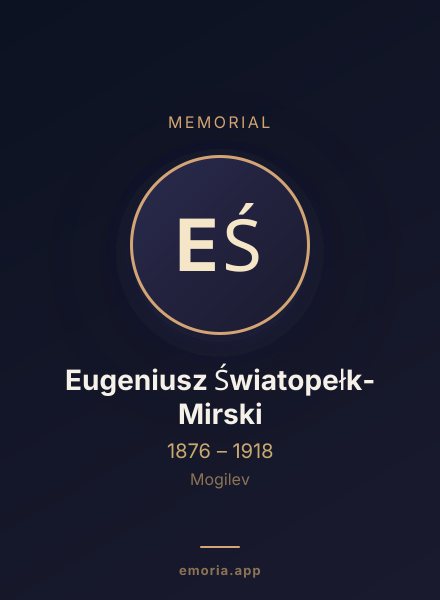 Memorial portrait of Eugeniusz Światopełk-Mirski