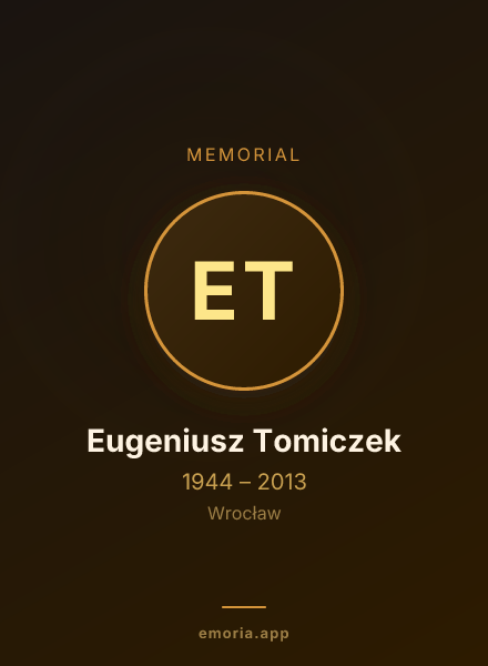 Memorial portrait of Eugeniusz Tomiczek