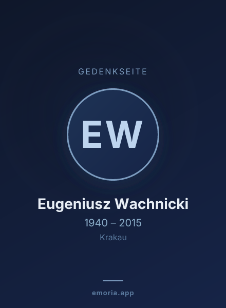 Gedenkportrait von Eugeniusz Wachnicki