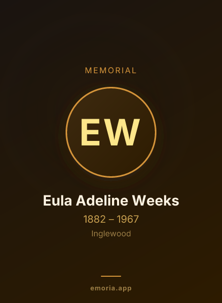 Memorial portrait of Eula Adeline Weeks