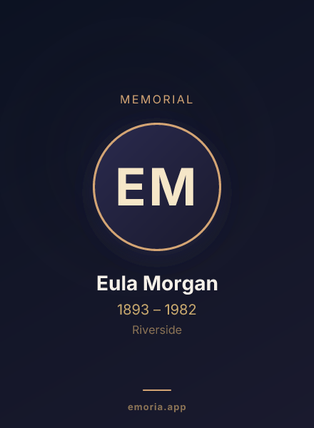 Memorial portrait of Eula Morgan
