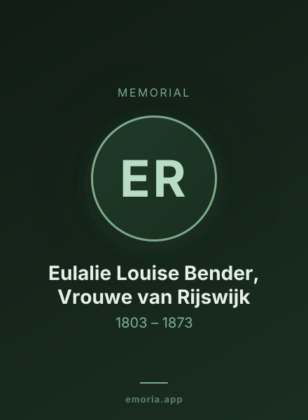 Memorial portrait of Eulalie Louise Bender, Vrouwe van Rijswijk