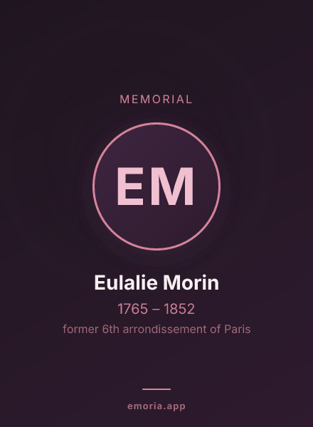 Memorial portrait of Eulalie Morin