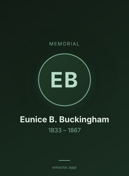 Memorial portrait of Eunice B. Buckingham