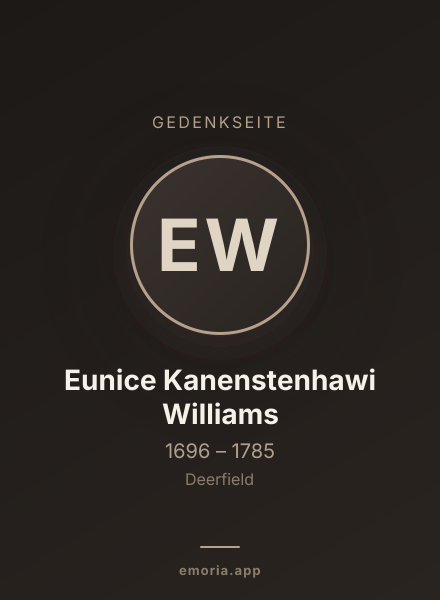 Gedenkportrait von Eunice Kanenstenhawi Williams