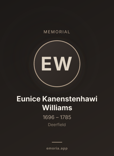 Memorial portrait of Eunice Kanenstenhawi Williams
