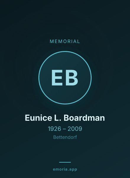 Memorial portrait of Eunice L. Boardman