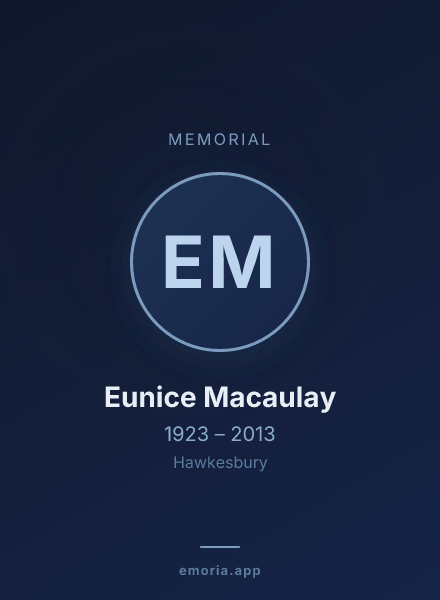 Memorial portrait of Eunice Macaulay