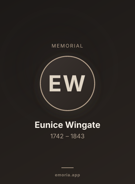 Memorial portrait of Eunice Wingate