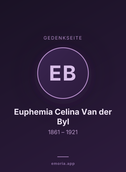 Gedenkportrait von Euphemia Celina Van der Byl