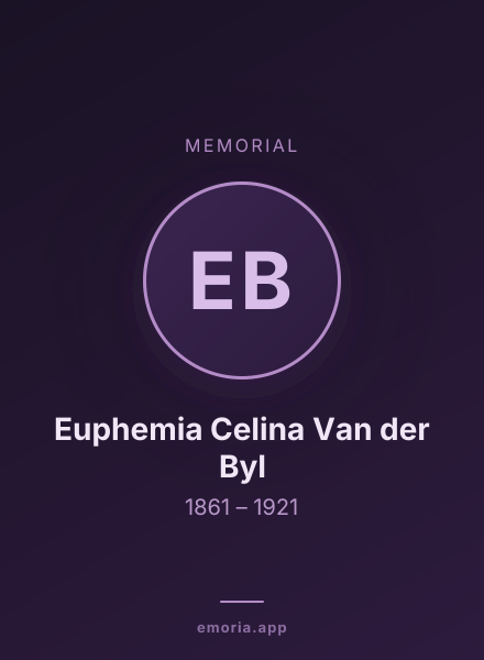 Memorial portrait of Euphemia Celina Van der Byl