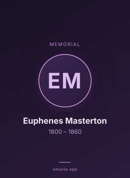 Memorial portrait of Euphenes Masterton