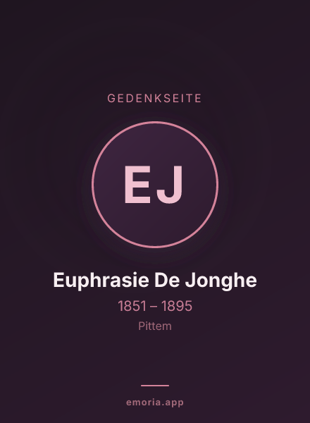 Gedenkportrait von Euphrasie De Jonghe