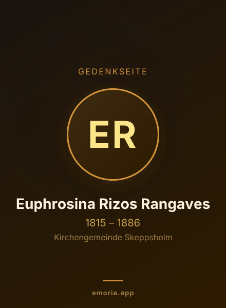 Gedenkportrait von Euphrosina Rizos Rangaves