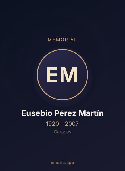 Memorial portrait of Eusebio Pérez Martín