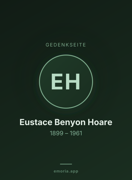 Gedenkportrait von Eustace Benyon Hoare