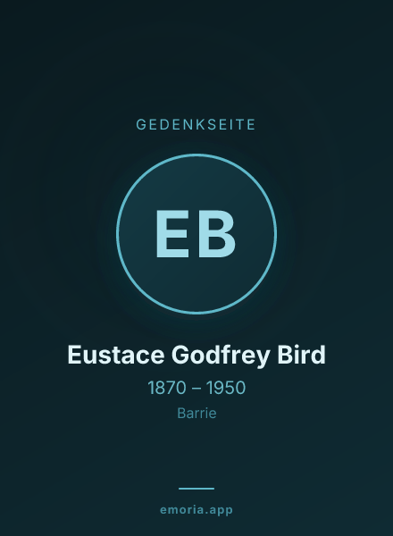 Gedenkportrait von Eustace Godfrey Bird