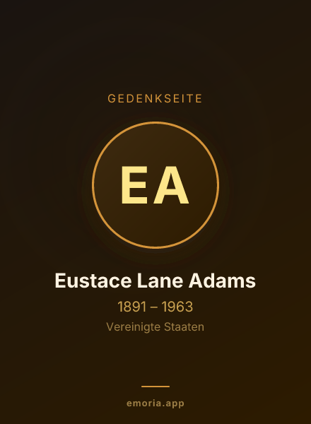 Gedenkportrait von Eustace Lane Adams