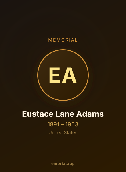 Memorial portrait of Eustace Lane Adams
