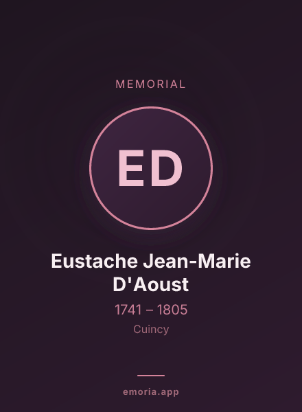 Memorial portrait of Eustache Jean-Marie D'Aoust