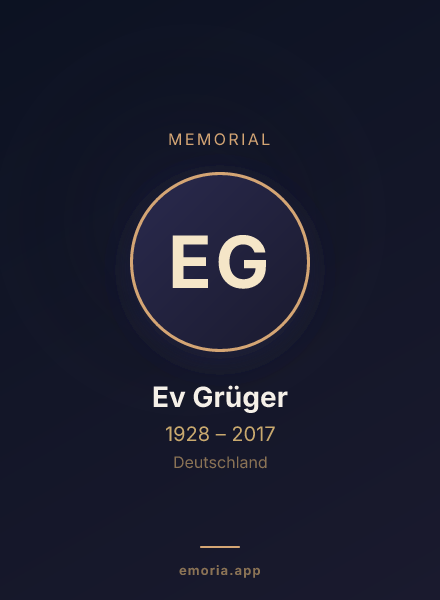 Memorial portrait of Ev Grüger