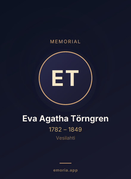 Memorial portrait of Eva Agatha Törngren
