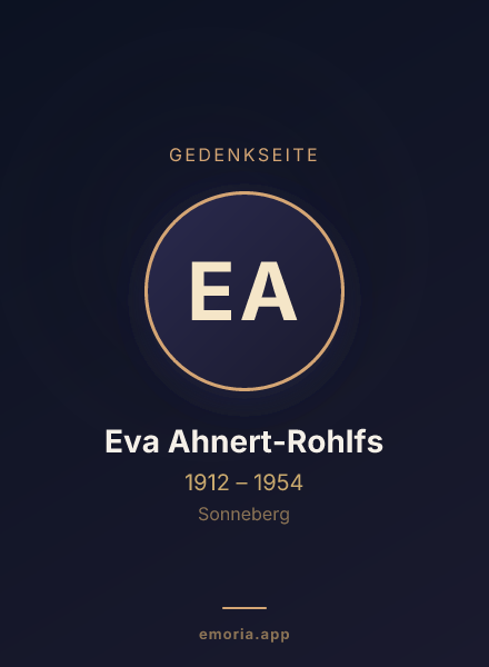 Gedenkportrait von Eva Ahnert-Rohlfs
