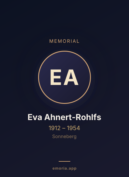 Memorial portrait of Eva Ahnert-Rohlfs