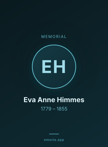 Memorial portrait of Eva Anne Himmes