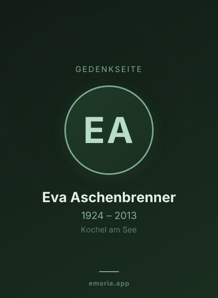 Gedenkportrait von Eva Aschenbrenner