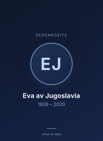 Gedenkportrait von Eva av Jugoslavia