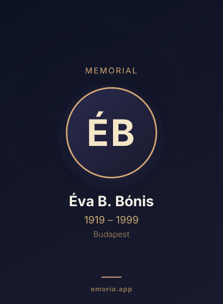 Memorial portrait of Éva B. Bónis