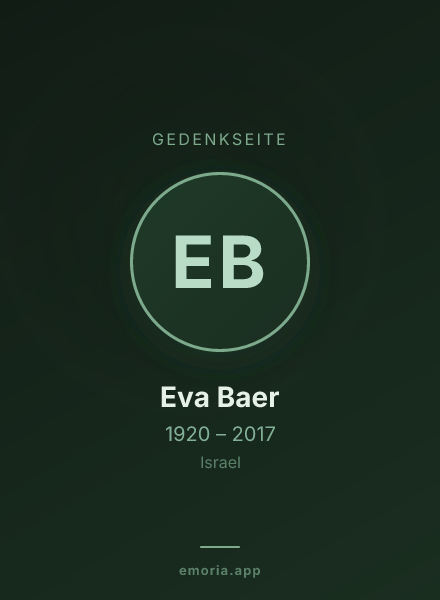 Gedenkportrait von Eva Baer