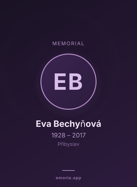Memorial portrait of Eva Bechyňová