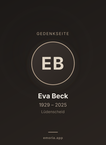 Gedenkportrait von Eva Beck