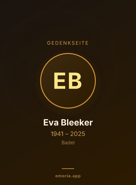 Gedenkportrait von Eva Bleeker