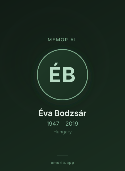 Memorial portrait of Éva Bodzsár
