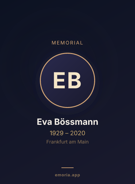 Memorial portrait of Eva Bössmann