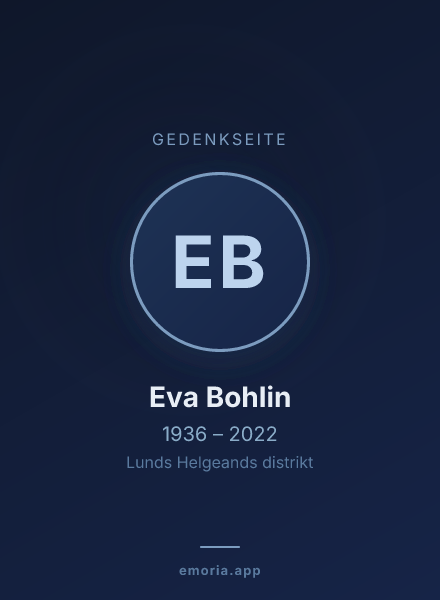 Gedenkportrait von Eva Bohlin